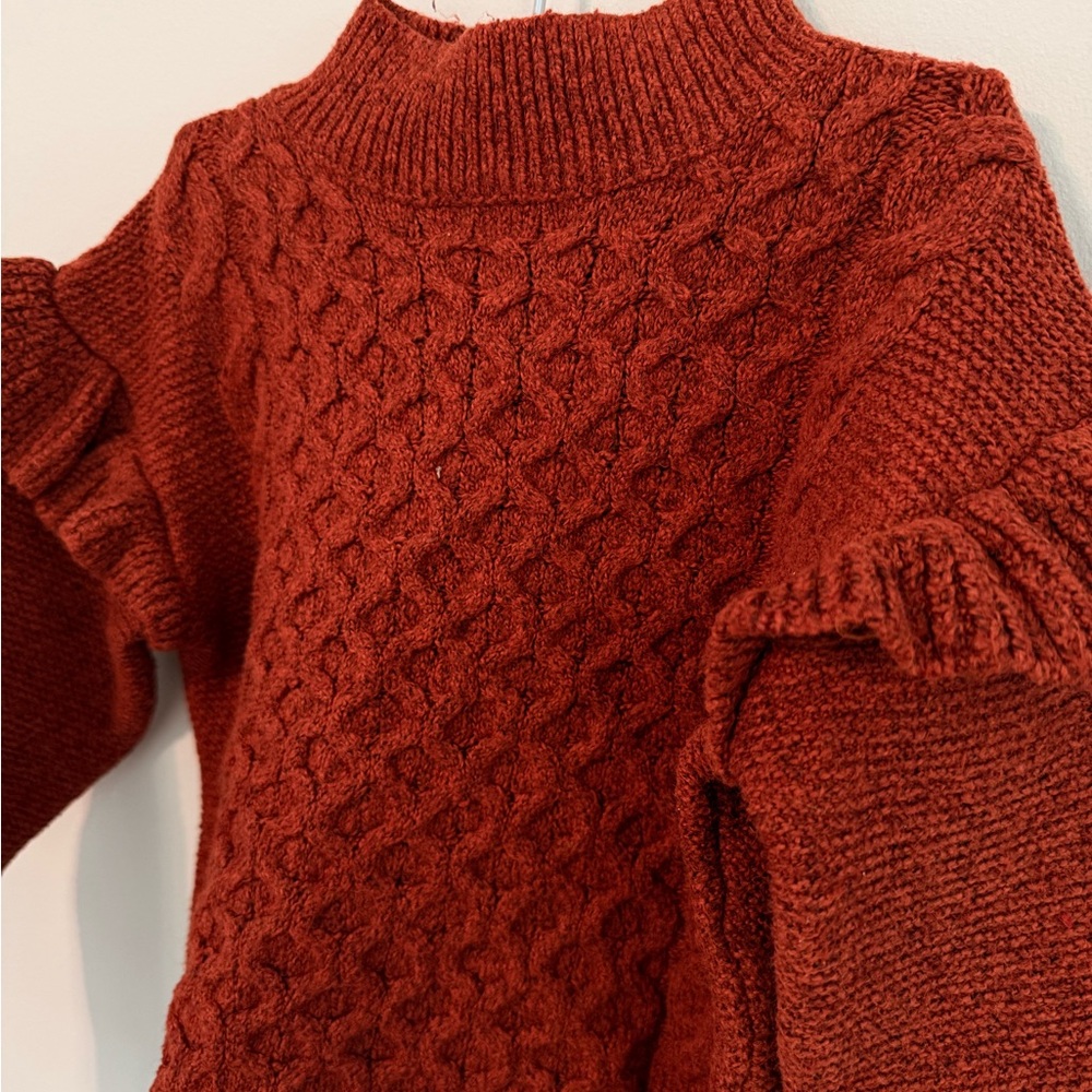 Old navy Rust Sweater with Ruffle Detail - Picture 2 of 4